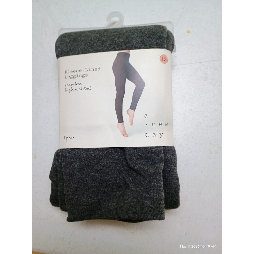 A New Day Womens Fleece Lined Leggings Seamless High Waisted Leggings Size 1X